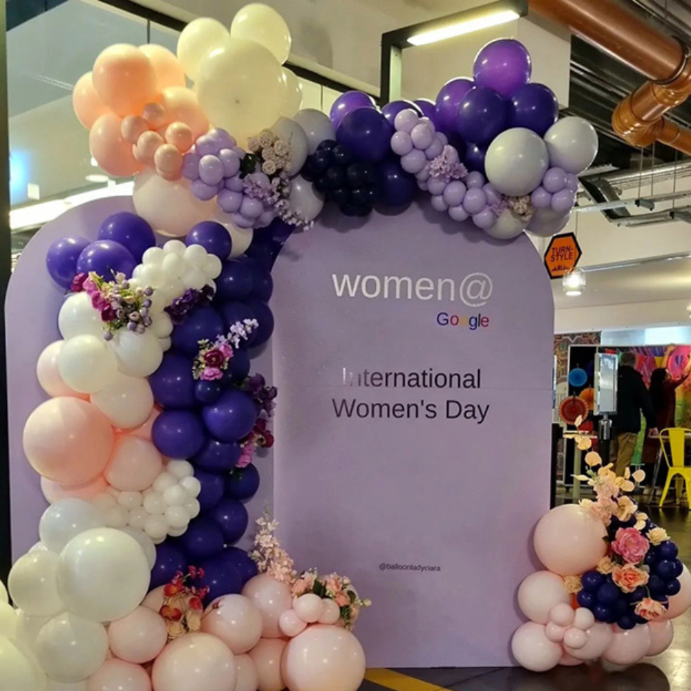 Celebrating Her Strength & Beauty: A Women's Day Backdrop of Balloons & Blooms
