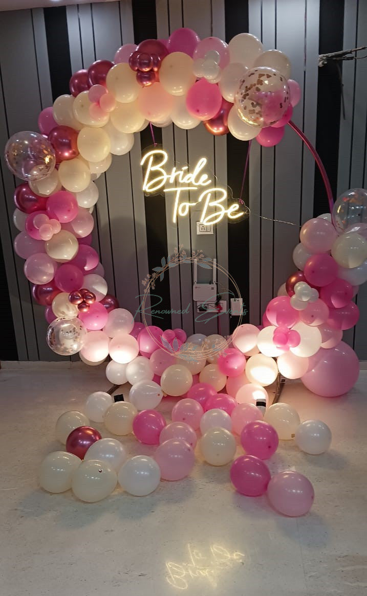 Blushing Bride-to-Be: Pink Backdrop for Bachelorette Party Celebration