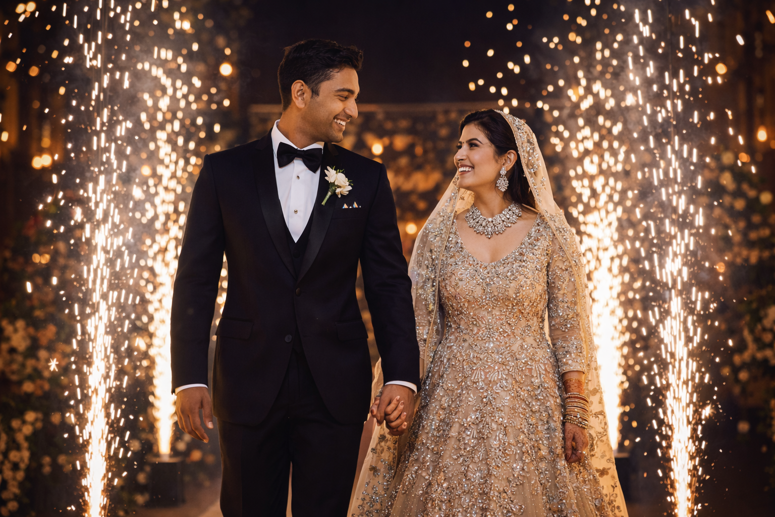 Dancing Cold Pyro Cold Pyro Effect for Wedding Entry & Events | Renowned Events