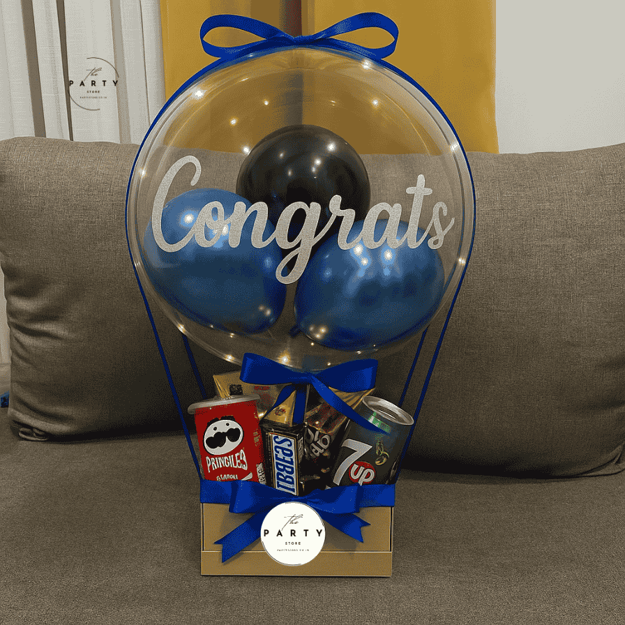 Congrats Balloon Box- Personalized Balloon Hamper for Him
