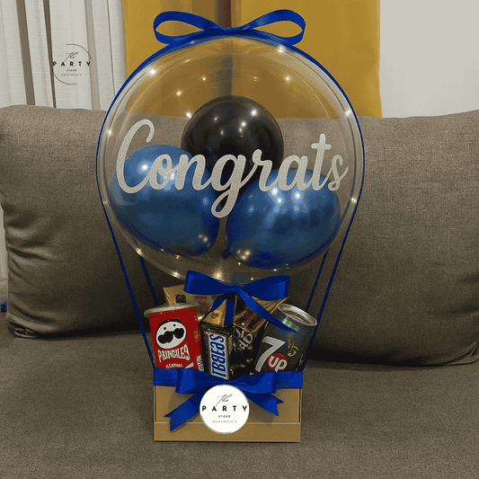 Congrats Balloon Box- Personalized Balloon Hamper for Him