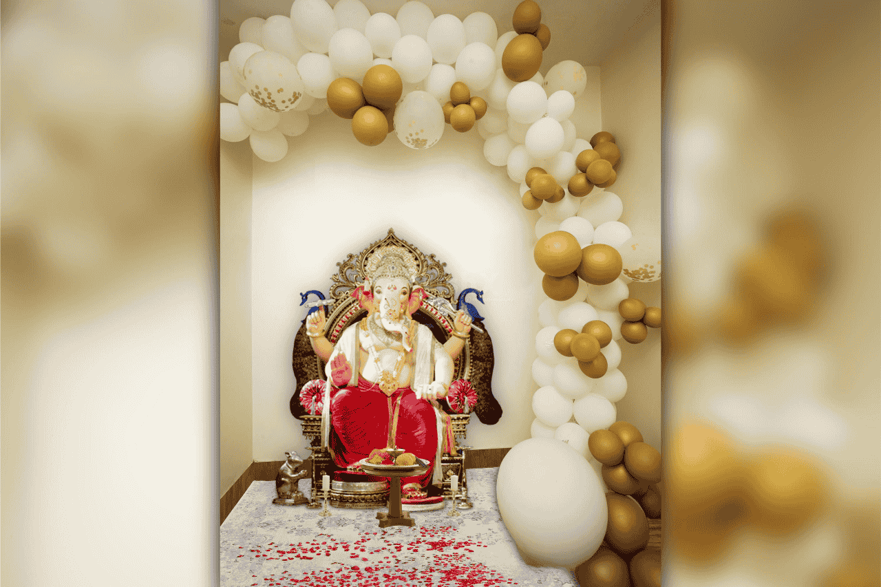 Ganesh Chaturthi Decoration with Balloons