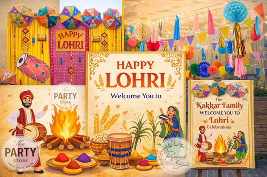 Lohri Celebration Decoration Services | Punjabi Theme Decor, Hangings & Welcome Boards