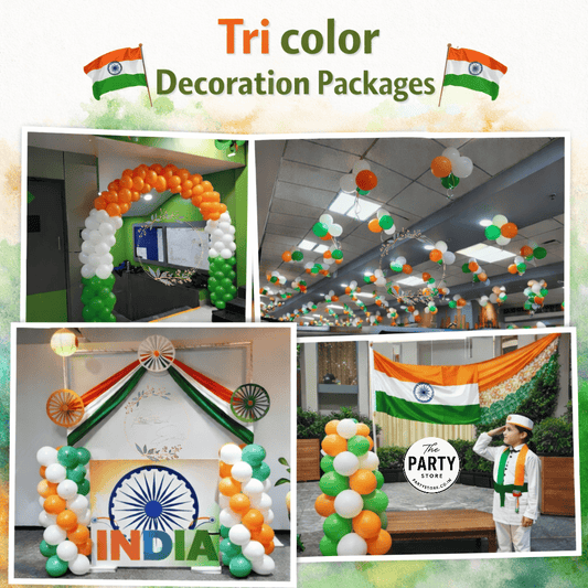 Tri Color Balloon Decoration Package for Republic Day & Independence Day – Office, School & Society Setup