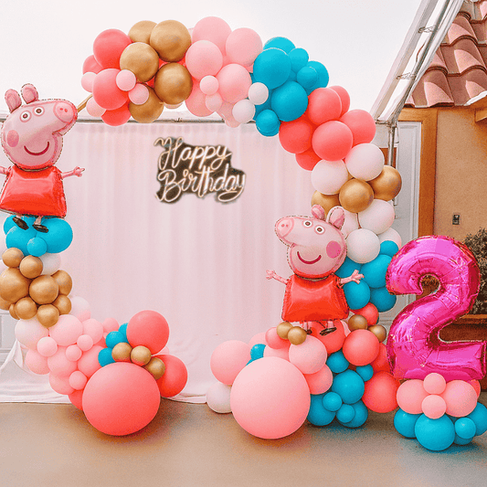 Peppa Pig Birthday Decoration in Noida, Gurgaon, Dehradun and other major cities | Balloon Arch & Party Setup – Renowned Events