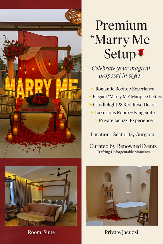 Surprise Proposal Setup with Balcony Decor & Luxury Room Stay | Gurgaon