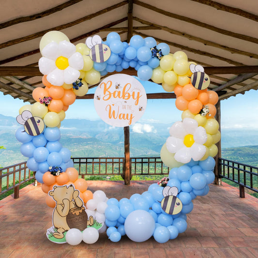 Baby Shower Decoration – Bee & Winnie the Pooh Theme Balloon Arch