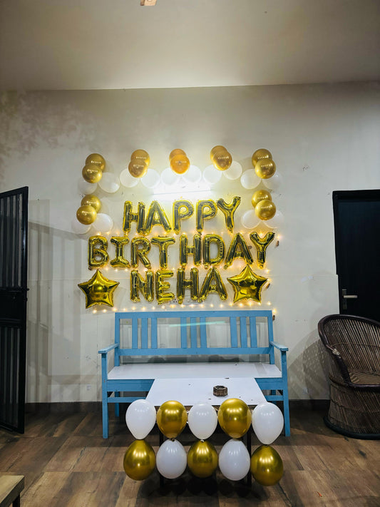 Birthday decoration for her at home with Fairy Lights